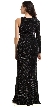Single Long Sleeve Glittery Lurex Formal Evening Dress — back