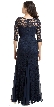 Round Neck Chiffon Panel Details Lace Formal Evening Gown  — back