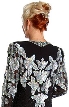 Multi Floral Handbeaded Formal Evening Dress — back