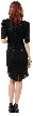 Above the Knee Short Sleeve Sequin Flowered Dress — back