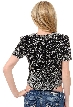 Short Sleeved Net Top with Silver Petal Sequins — back