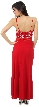 Spaghetti Strap Beaded Design Formal Dress — back
