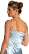 Full Length Spaghetti Strap Satin Evening Dress — back