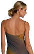 Two Tone Asymmetric Formal Dress — back