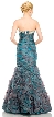 Two Tone Mermaid Style Shirred Strapless Prom Dress  — back
