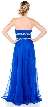 Strapless Long Formal Prom Dress with Beaded Waist — back in Royal Blue