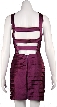 Horizontal Pleat Tiered Short Party Dress — back in Plum