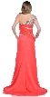 One Sleeve Formal Prom Dress with Front Slit — back