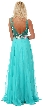 V-Neck Bejeweled Mesh Top Floor Length Formal Prom Dress — back