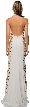 Halter Neck Sequined Sides Long Formal Prom Dress — back in Off White