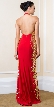 Halter Neck Sequined Sides Long Formal Prom Dress — back