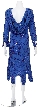 Medium Length Cowl Neck Back Hand Beaded Dress — back
