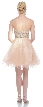 Strapless Beaded Bust Mesh Short Party Prom Dress — back in Gold