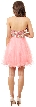Strapless Beaded Bust Mesh Short Party Prom Dress — back
