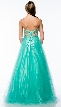 Strapless Sweetheart Neck Mesh Long Formal Prom Dress — back