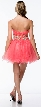Strapless Beaded Waist Short Tulle Party Prom Dress — back