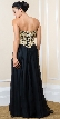 Strapless Floral Accent Bodice Long Formal Prom Dress — back