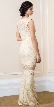 Stylish Floral Mesh Lace Accent Long Prom Pageant Dress — back