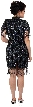 Turtle Neck Vintage Fully Beaded Short Dress with Fringes — back