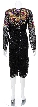 Tea Lengh Formal Dress with Hand Beaded Peacock Design  — back