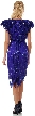 Exquisite Stems Pattern Knee Length Beaded Cocktail Dress — back