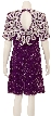 Short Sleeved Sequin Beaded Cocktail Dress — back