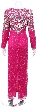 Hand Beaded Gown with Oak Leaves Design — back