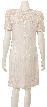 Tea Length Sequin Beaded Dress — back in Ivory