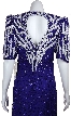 Sequined Tea Length Cocktail Dress — back in Royal/White
