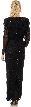 Floral Bodice Sweetheart Neck Full Sleeves Long Beaded Gown — back