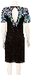 Keyhole Back Knee Length Sequined Formal Party Dress — back