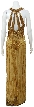 Crossed Bodice Beaded Long Evening Gown — back