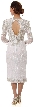 Sweetheart Neck Knee Length Formal Beaded Dress with Keyhole — back