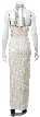 Halter Neck Ffully Beaded Formal Cocktail Dress. — back