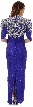 V-Neck Half Sleeves Long Formal Beaded Gown  — back