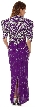 Sweetheart Neck Full Length Beaded Gown with Half Sleeves — back
