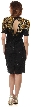 Knee Length Half Sleeves Beaded Cocktail Dress with Keyhole — back