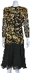 Tea Length Mother of the Bride Sequined Formal Dress — back in Black/Gold