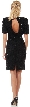 Artistic Leaves Pattern Sequined Short Dress with Keyhole  — back