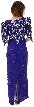 Long Formal Beaded Gown with Zig-Zag Pattern on Bodice — back