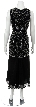 V-neck Medium Length Beaded Formal dress with Attached Skirt — back