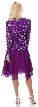 Full Sleeves Knee Length Beaded Bodice Cocktail Dress — back