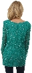Round Neck Artistic Sequins Pattern Long Blouse — back