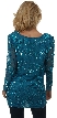 Artistic Floral Sequins Pattern Full Sleeves Long Blouse — back