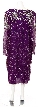 Sequined Tea Length Long Sleeve Gown — back