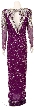 Full Length Sequined Dress with Sleeves — back