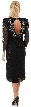Long Sleeves Keyhole Back Sequined Formal Party Dress — back
