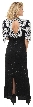 Half Sleeves v-Neck Long Beaded Evening Gown with Keyhole — back