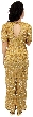 Short Sleeved Silk Formal Evening Dress with Back Slit — back