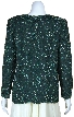 Round Neck Full Sleeves Beaded Jacket — back in Hunter Green